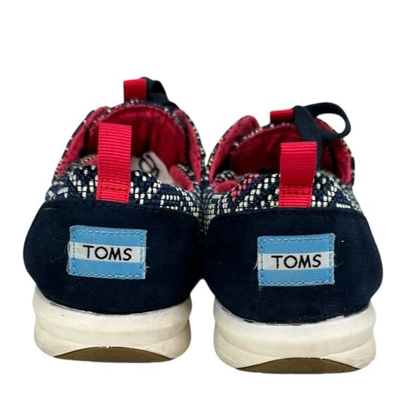 TOMS Del Rey Navy Blue Multi Woven Lace Up Sneakers Size 9 - Picture 6 of 9